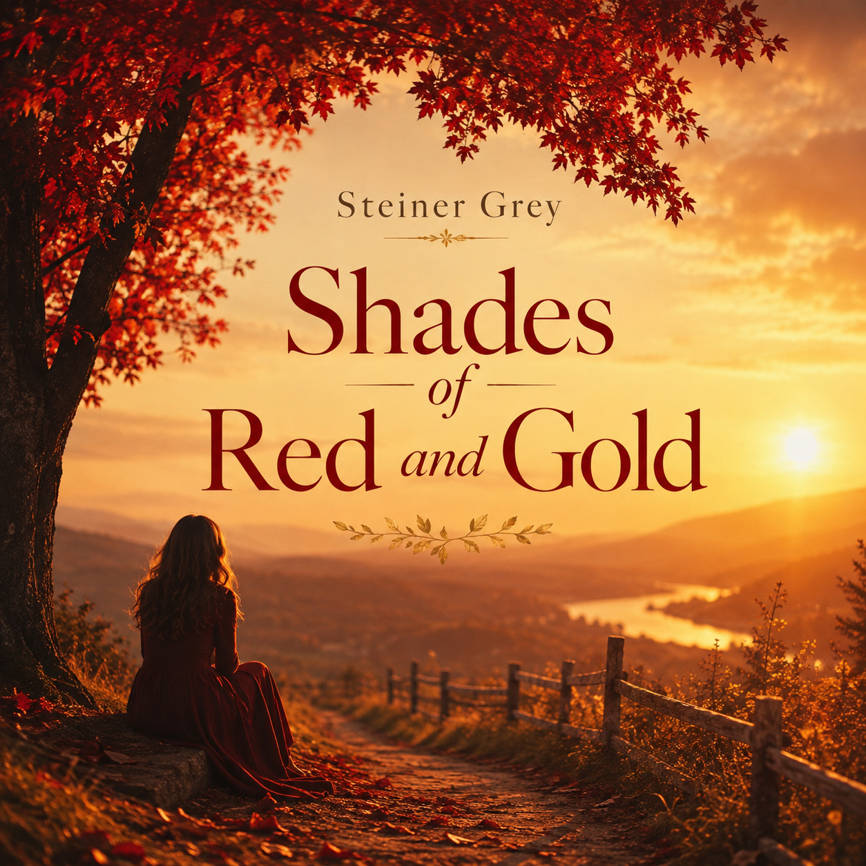 Cover von Shades of Red and Gold: Herbstlaub und Sonnenlicht über einer Landschaft